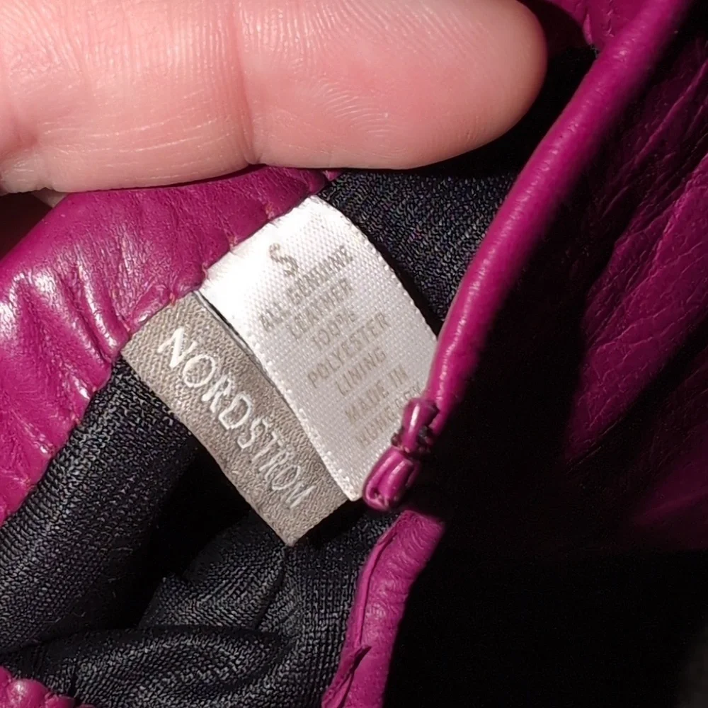 Soft Napa Leather Nordstrom Vintage Magenta Purple Pink Leather Gloves